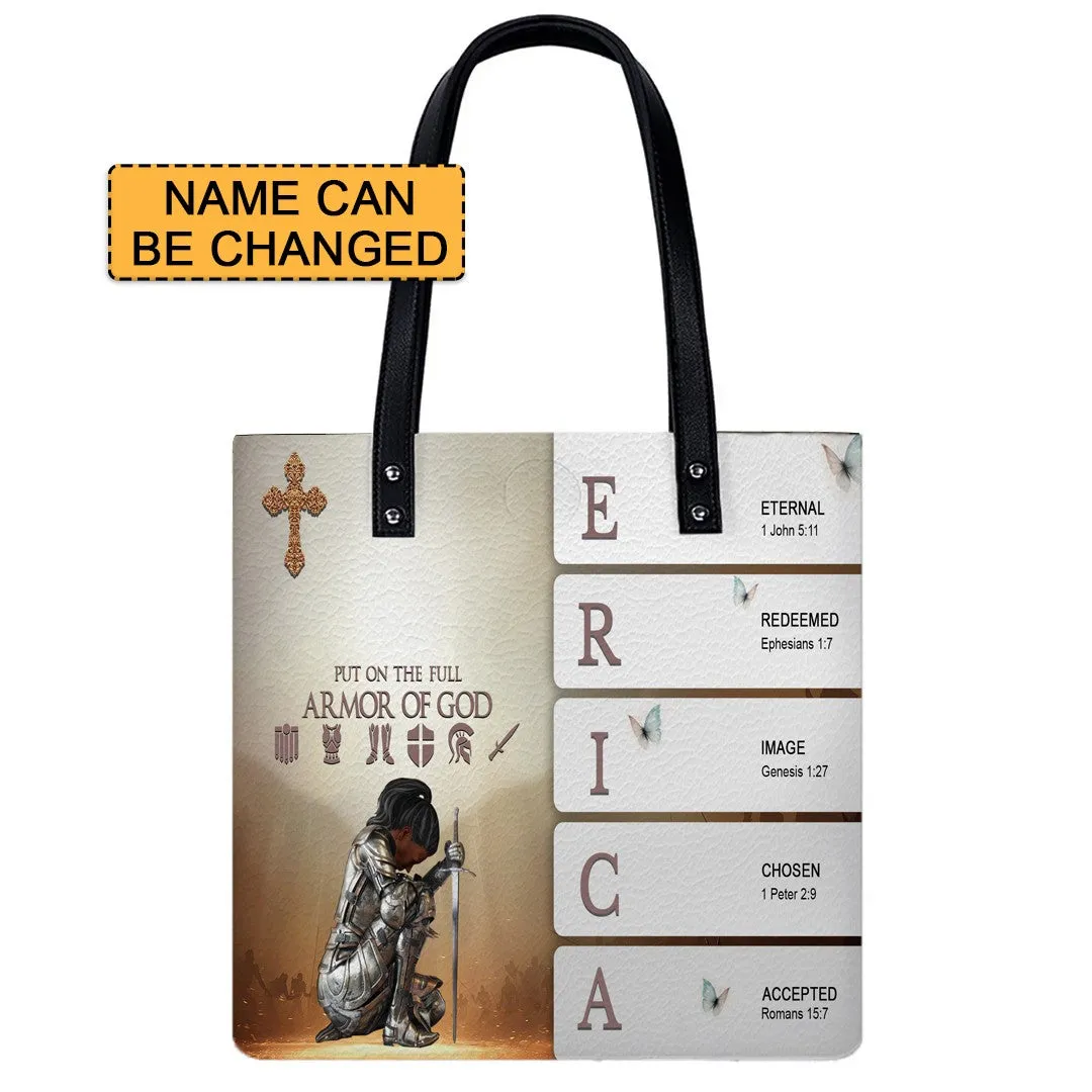 Christianartbag Handbags- Uncover the sacred meaning of your name - Custom Name and Skintone - Personalized Leather Handbag - CABLTB01050325