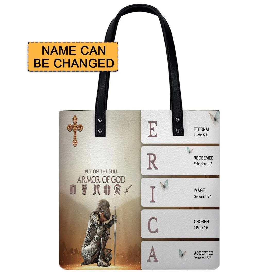 Christianartbag Handbags- Uncover the sacred meaning of your name - Custom Name and Skintone - Personalized Leather Handbag - CABLTB01050325
