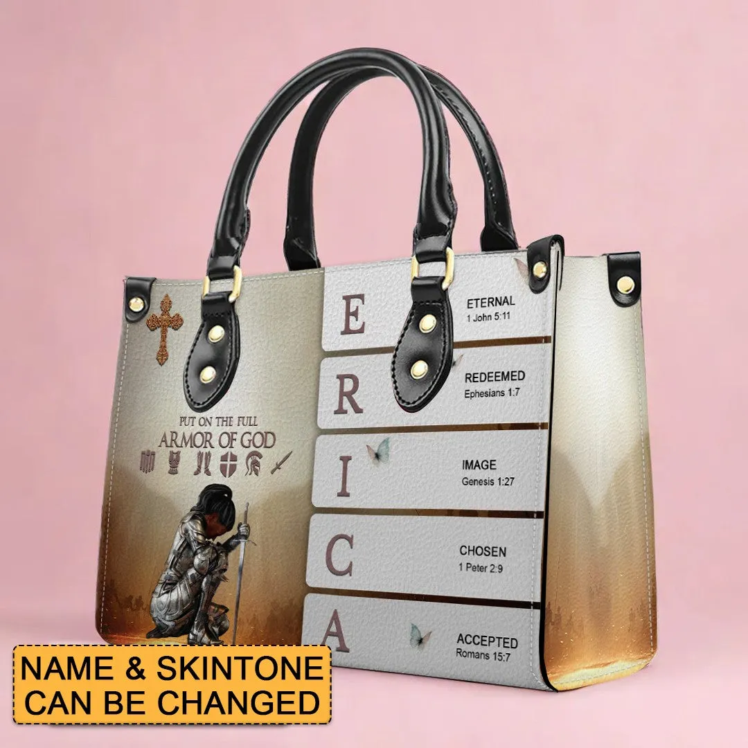 Christianartbag Handbags- Uncover the sacred meaning of your name - Custom Name and Skintone - Personalized Leather Handbag - CABLTB01050325