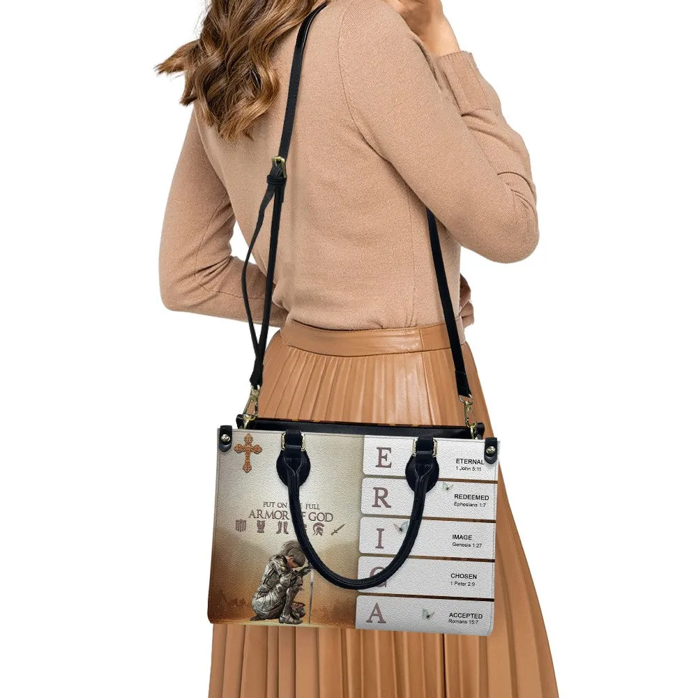 Christianartbag Handbags- Uncover the sacred meaning of your name - Custom Name and Skintone - Personalized Leather Handbag - CABLTB01050325