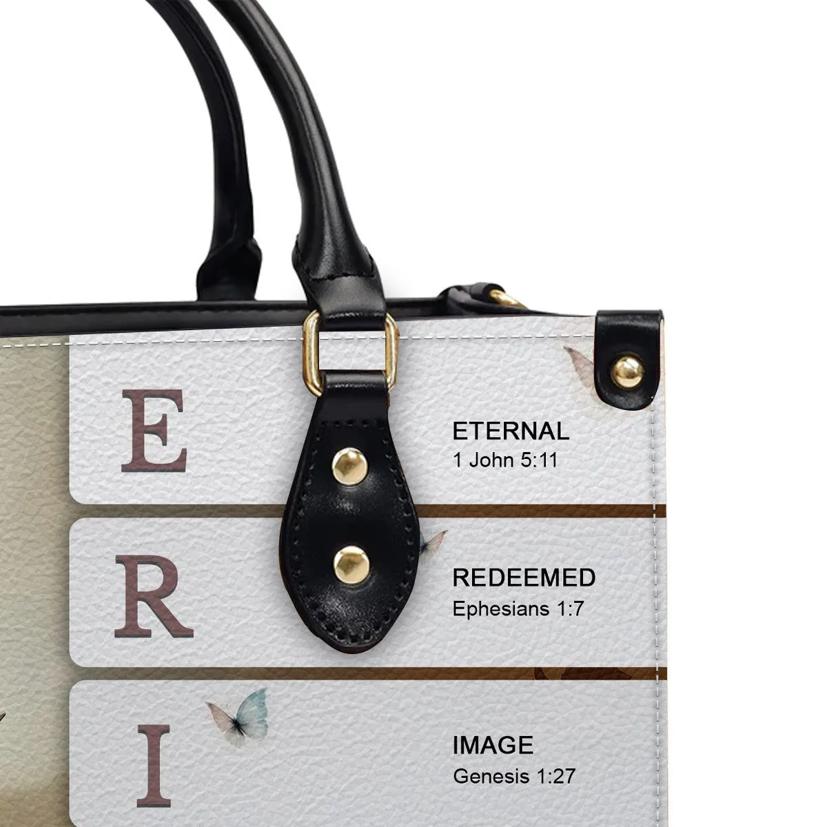 Christianartbag Handbags- Uncover the sacred meaning of your name - Custom Name and Skintone - Personalized Leather Handbag - CABLTB01050325