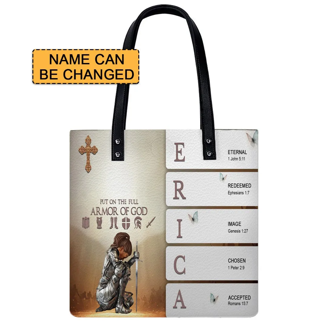 Christianartbag Handbags- Uncover the sacred meaning of your name - Custom Name and Skintone - Personalized Leather Handbag - CABLTB01050325