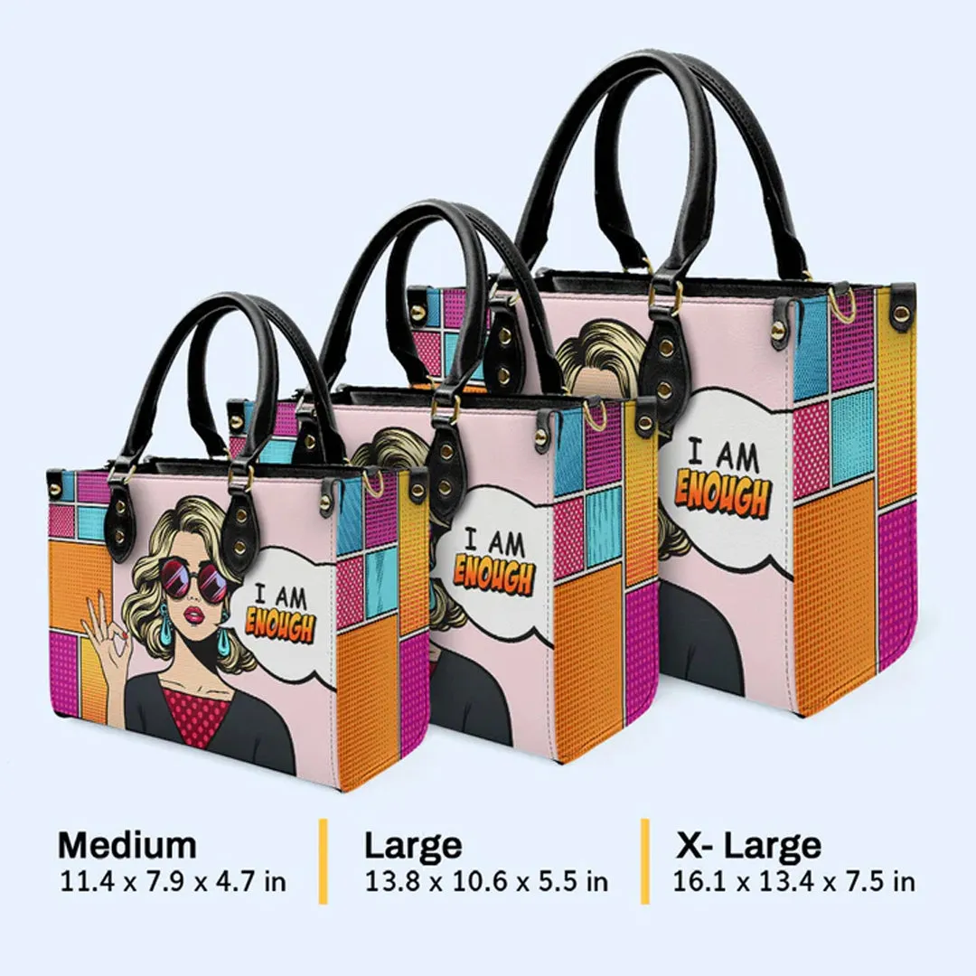 CHRISTIANARTBAG 'I Am Enough' Pop Art Empowerment Leather Handbag - CABLTHB11300324.