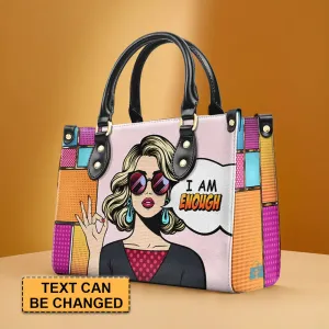 CHRISTIANARTBAG 'I Am Enough' Pop Art Empowerment Leather Handbag - CABLTHB11300324.