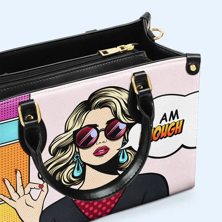 CHRISTIANARTBAG 'I Am Enough' Pop Art Empowerment Leather Handbag - CABLTHB11300324.