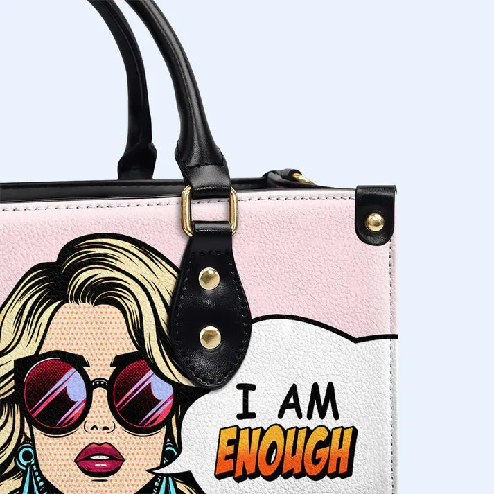 CHRISTIANARTBAG 'I Am Enough' Pop Art Empowerment Leather Handbag - CABLTHB11300324.
