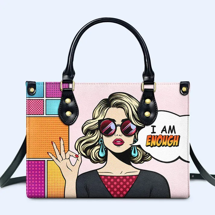 CHRISTIANARTBAG 'I Am Enough' Pop Art Empowerment Leather Handbag - CABLTHB11300324.