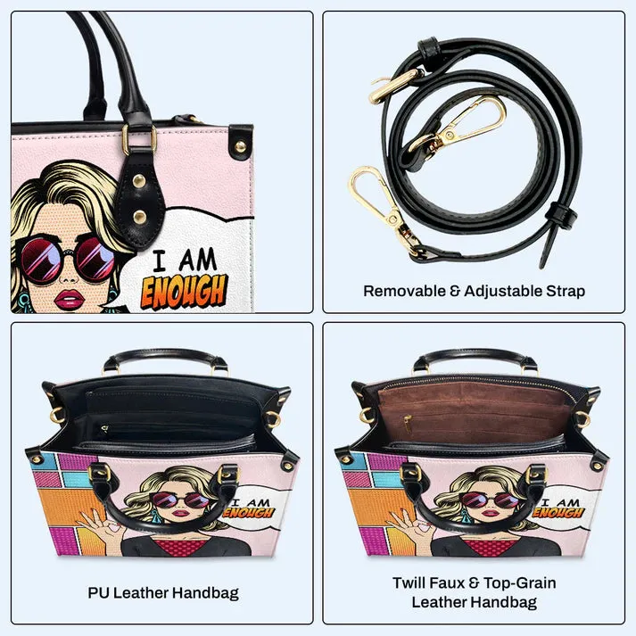 CHRISTIANARTBAG 'I Am Enough' Pop Art Empowerment Leather Handbag - CABLTHB11300324.