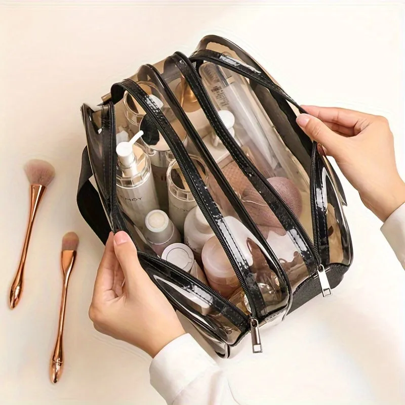 Clare | Clear and Practical Cosmetic Bag with Double Compartment