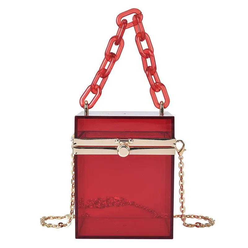 Clear Colored Square Acrylic Bag