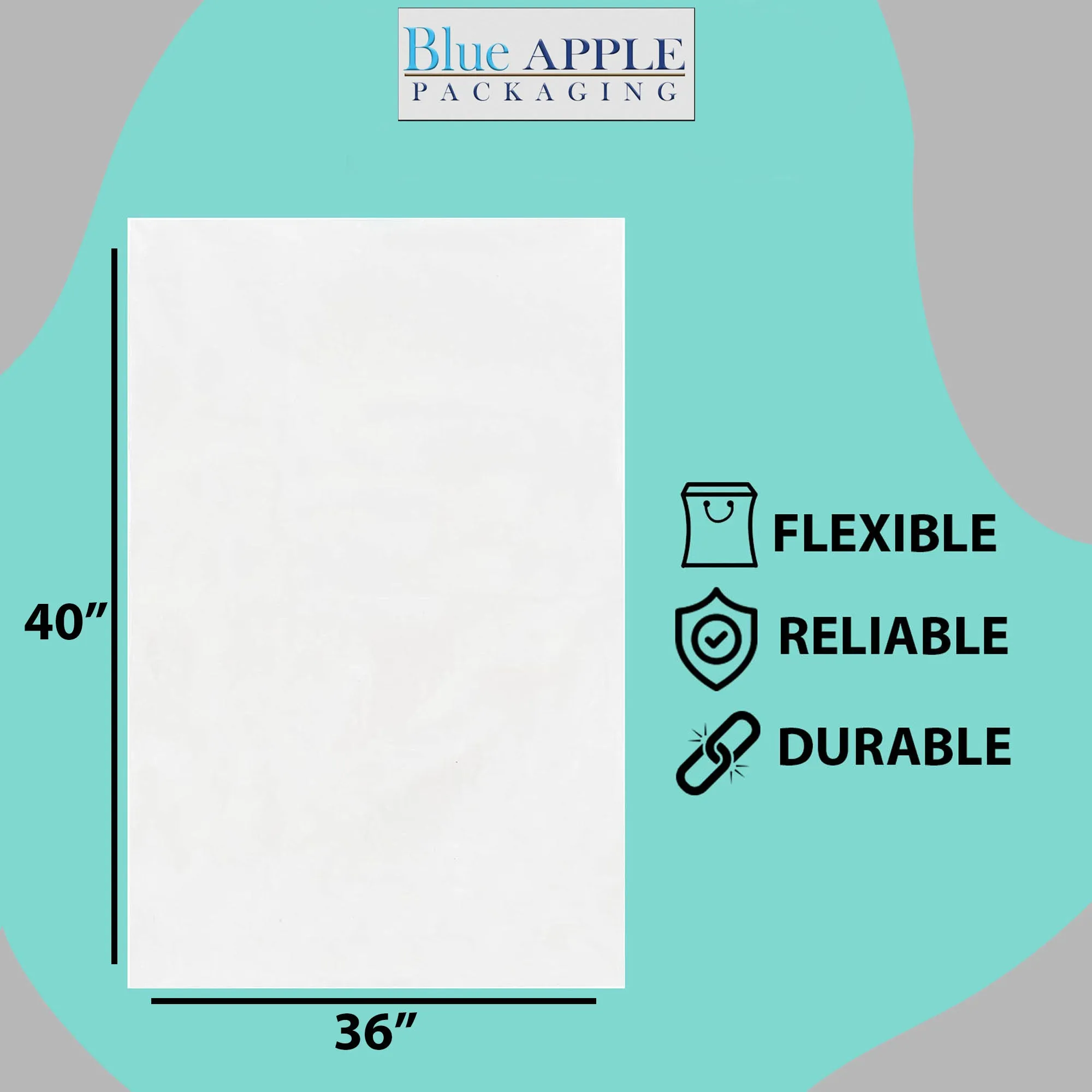 Clear Poly Bags 2Mil 36X40 Flat Open Top (LDPE)