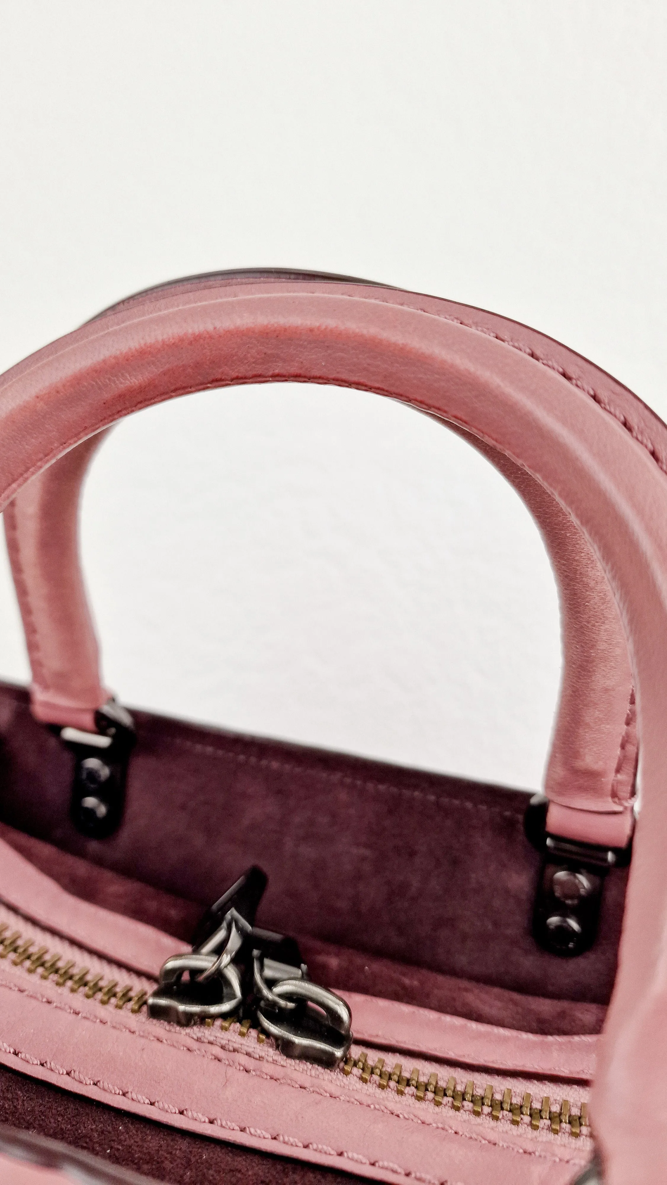 Coach 1941 Rogue 25 in Dusty Rose Pink Quilted Studded Chevron Smooth Nappa Leather - Shoulder Bag Handbag - Coach 22797