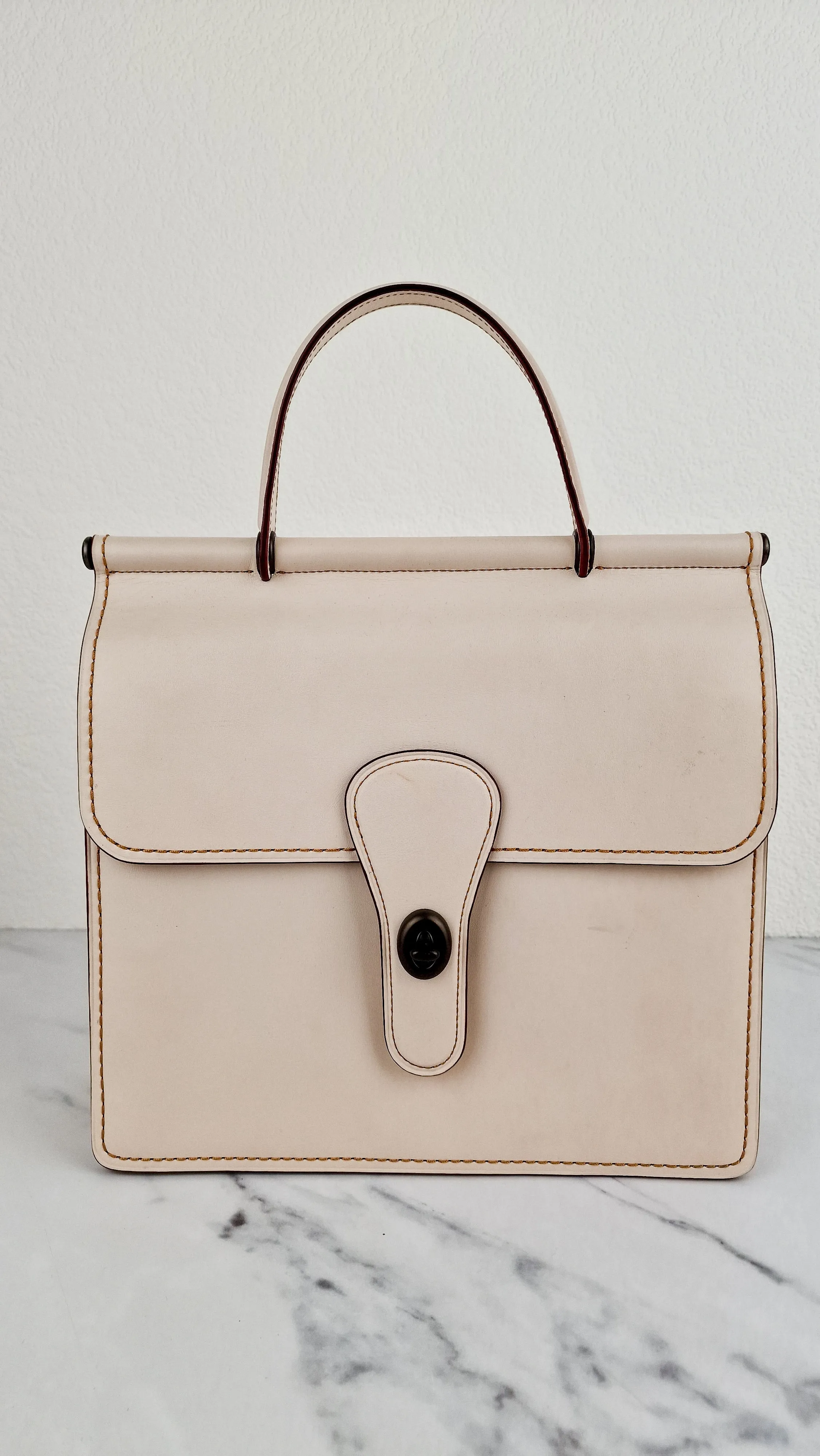 Coach Originals Willis Station Bag in Chalk Smooth Glovetanned Leather Tophandle Sample Bag