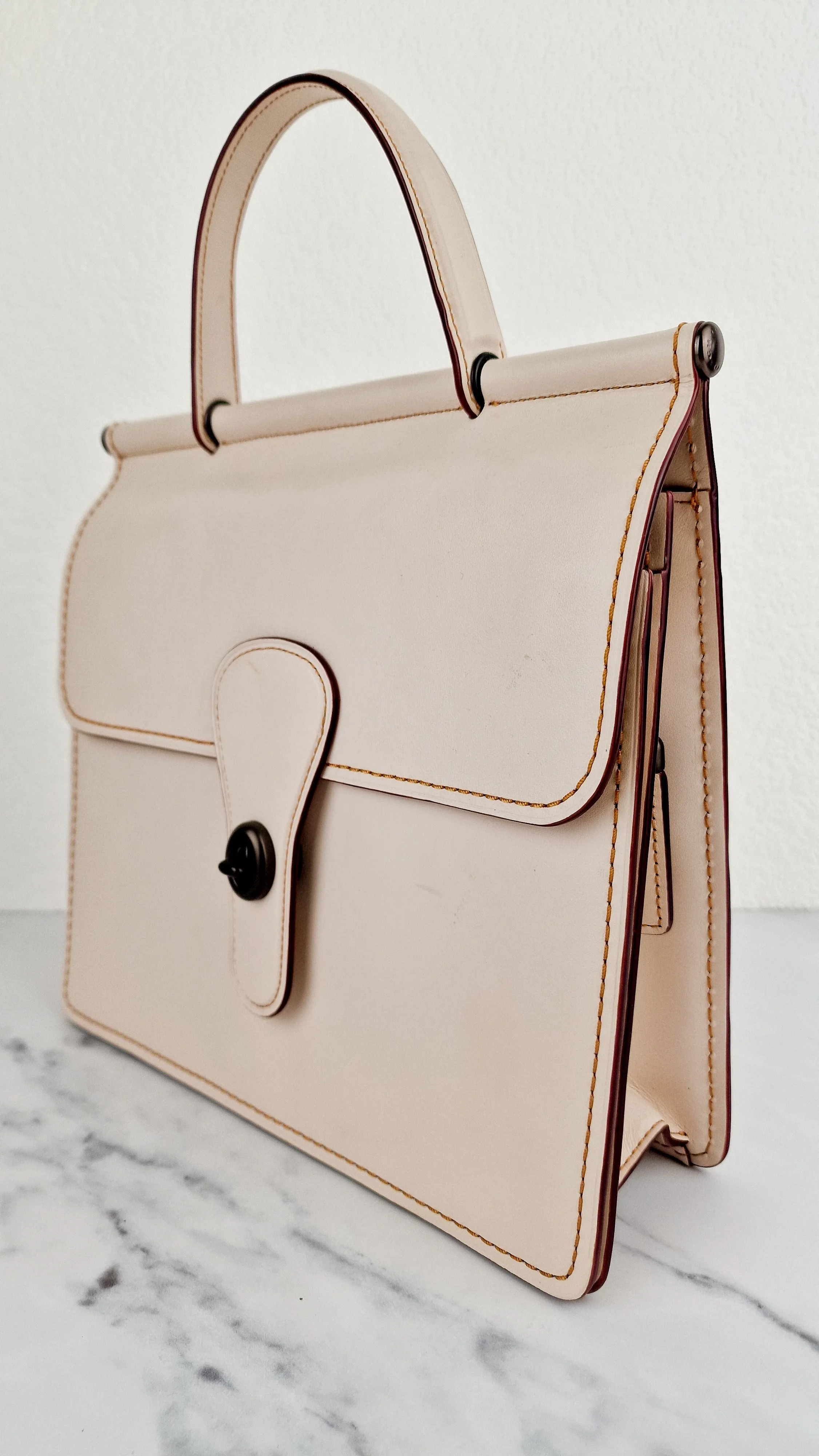 Coach Originals Willis Station Bag in Chalk Smooth Glovetanned Leather Tophandle Sample Bag