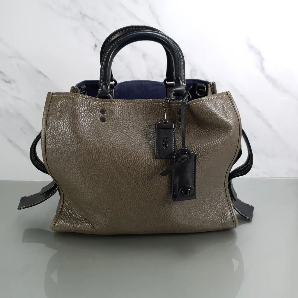 Coach Rogue 31 Olive Army Green With Black Details Handbag Colorblock