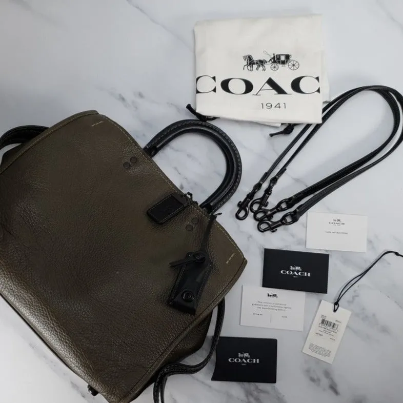 Coach Rogue 31 Olive Army Green With Black Details Handbag Colorblock
