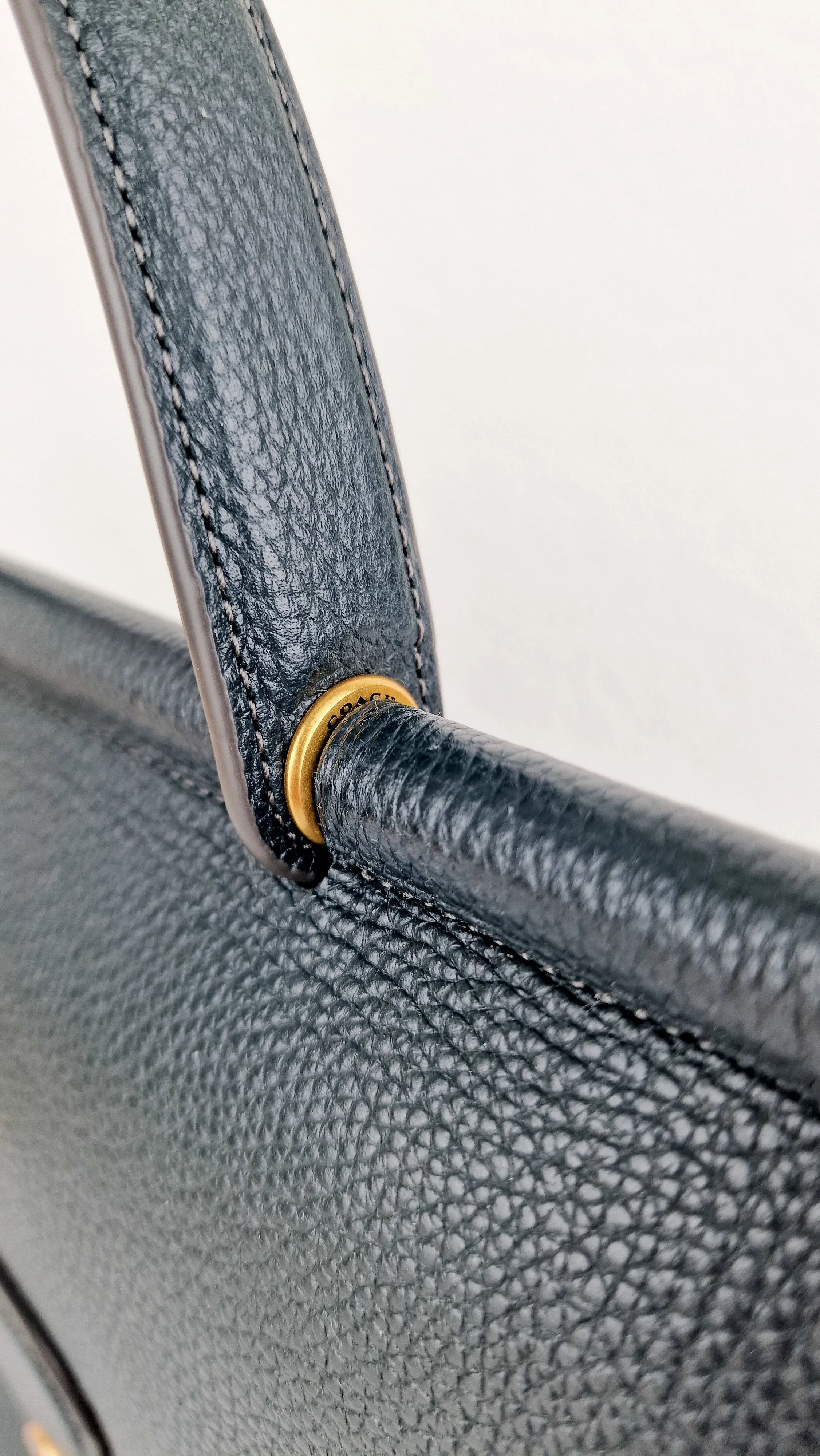 Coach Willis Tophandle in Dark Green Pebble Leather from the Limited Edition Archival Coach Silhouettes Collection - Coach 5889