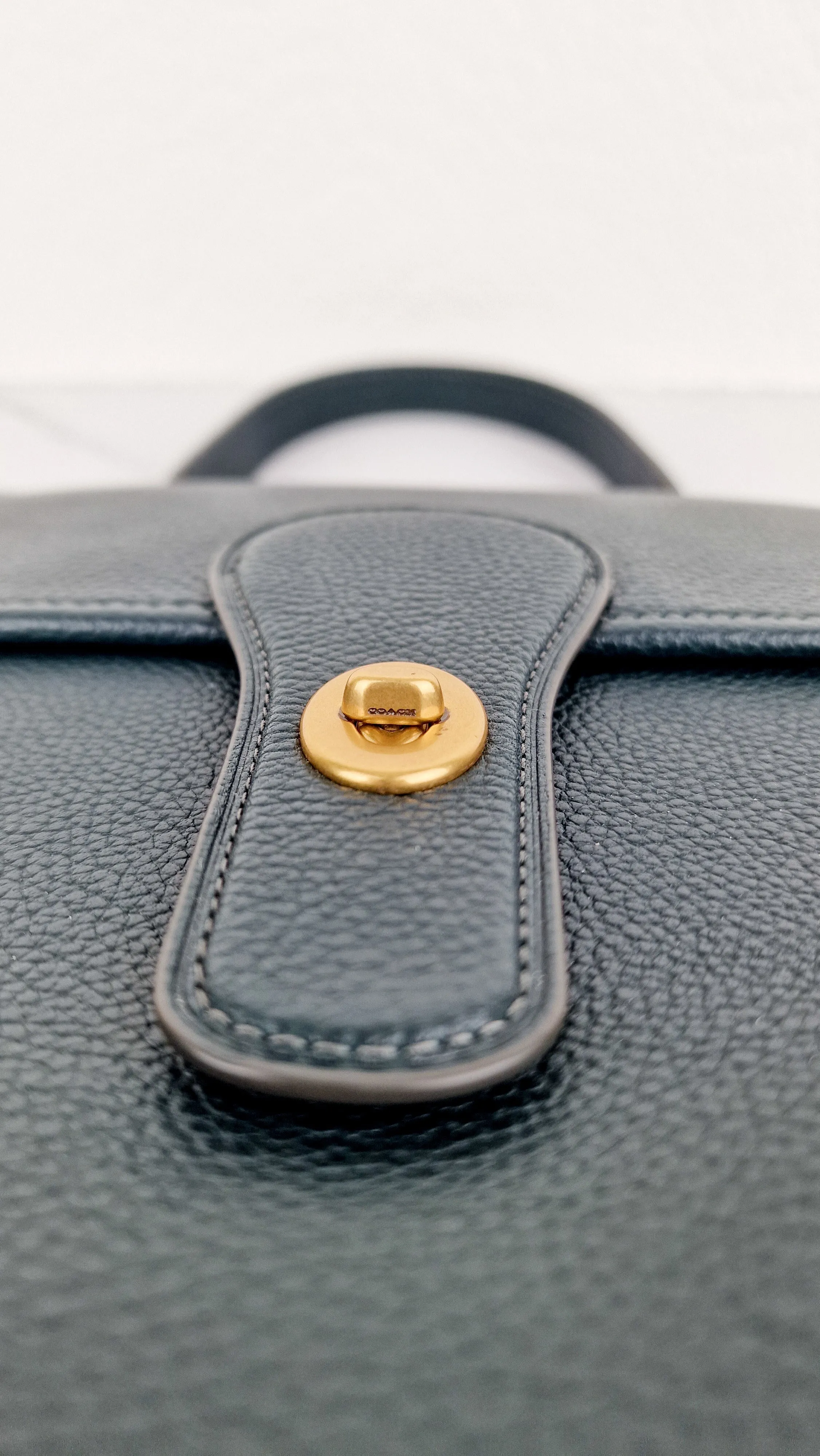 Coach Willis Tophandle in Dark Green Pebble Leather from the Limited Edition Archival Coach Silhouettes Collection - Coach 5889