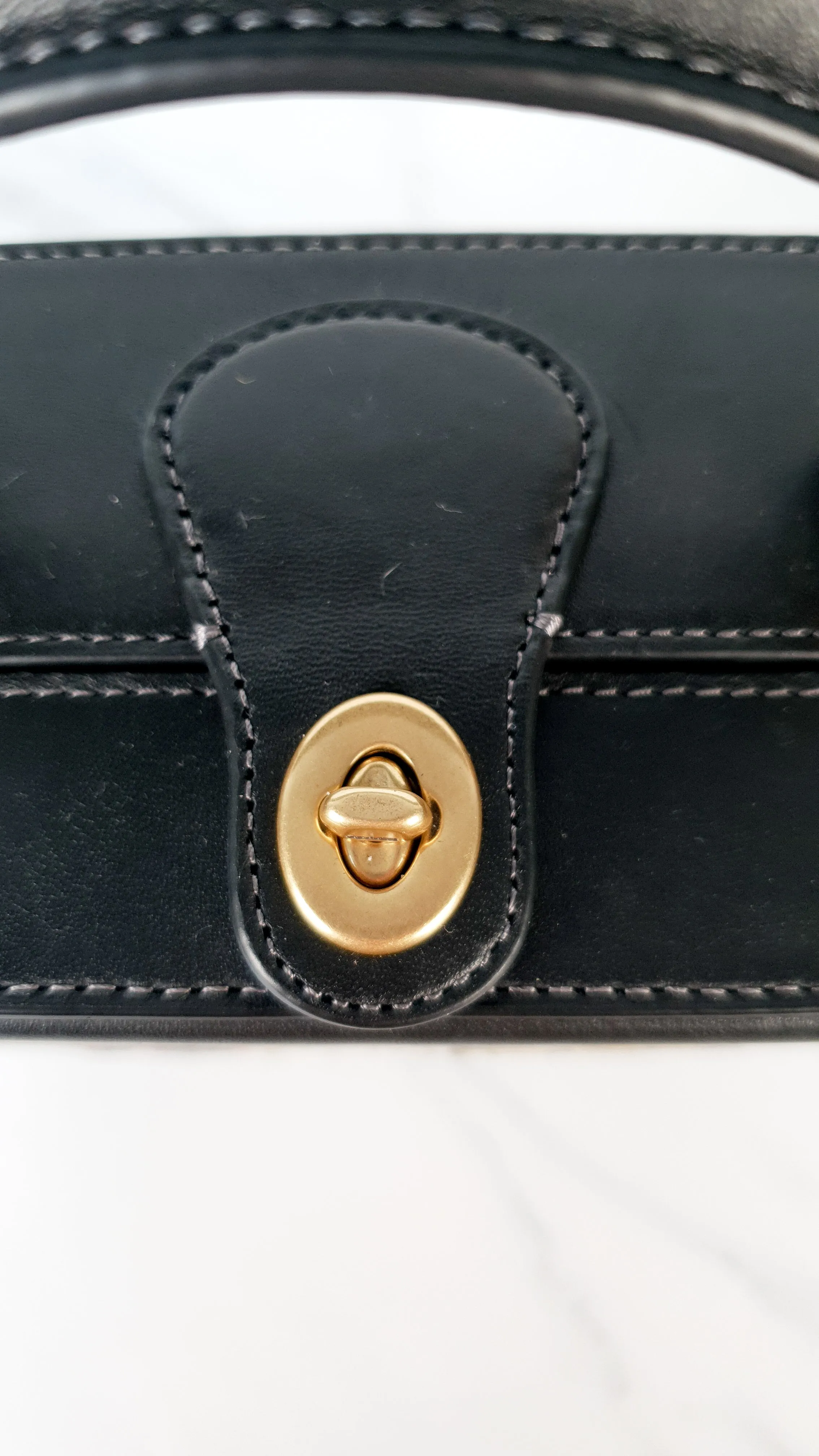 Coach x Jean-Michel Basquiat Square Bag with Banana artwork - Smooth Black Leather Crossbody Bag Handbag Coach 6898