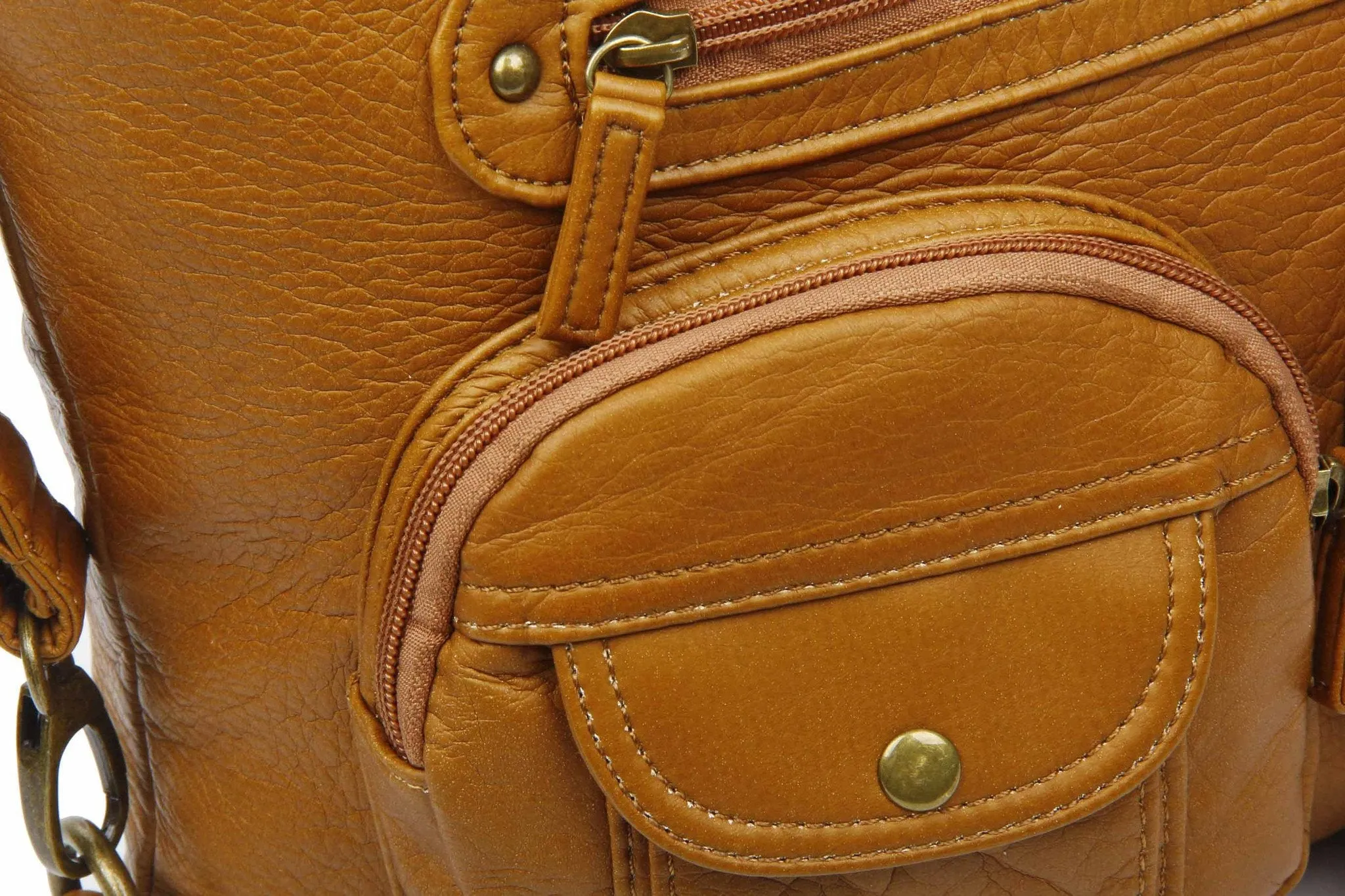 Convertible Crossbody Backpack - Light Brown