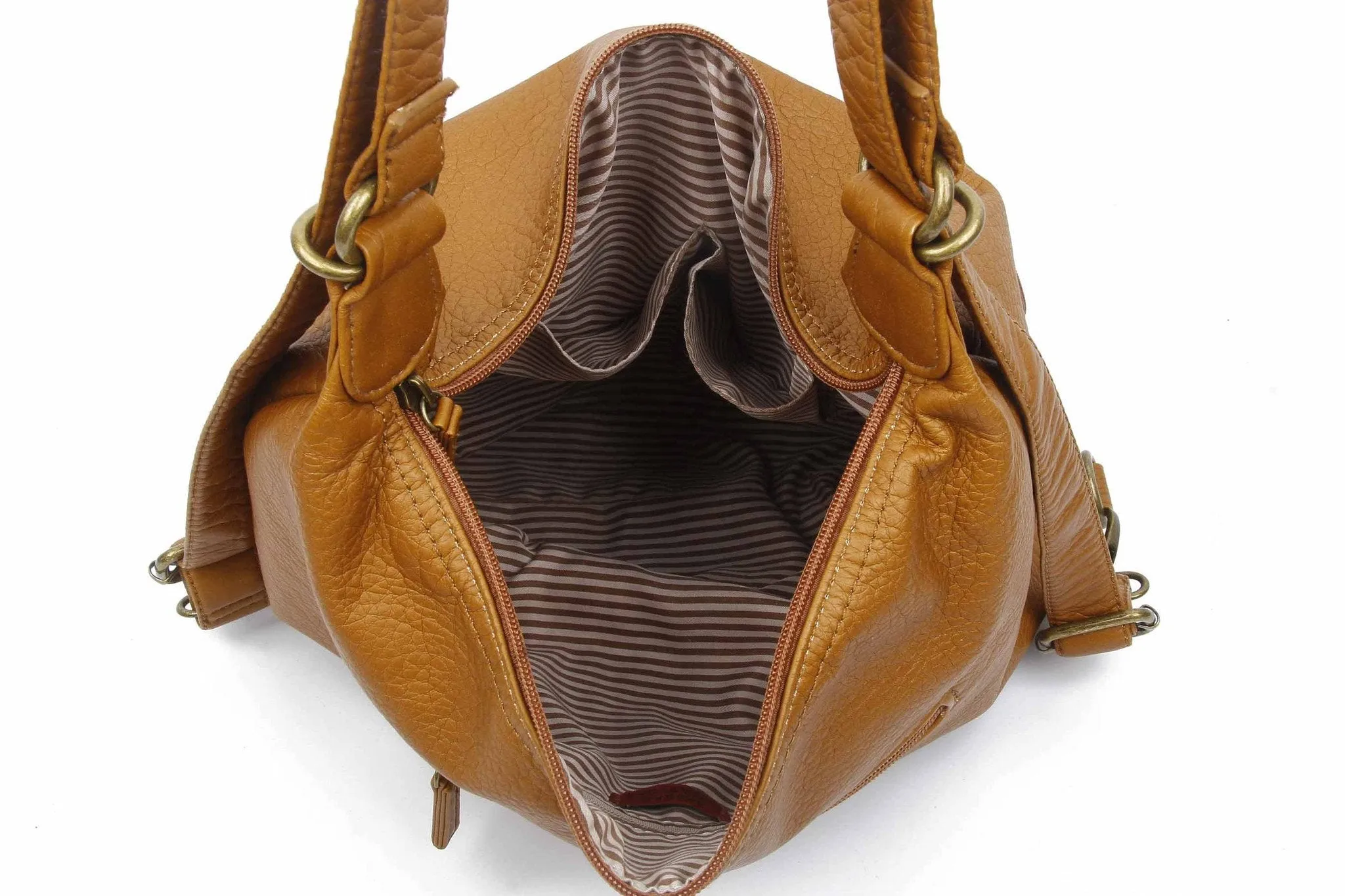 Convertible Crossbody Backpack - Light Brown
