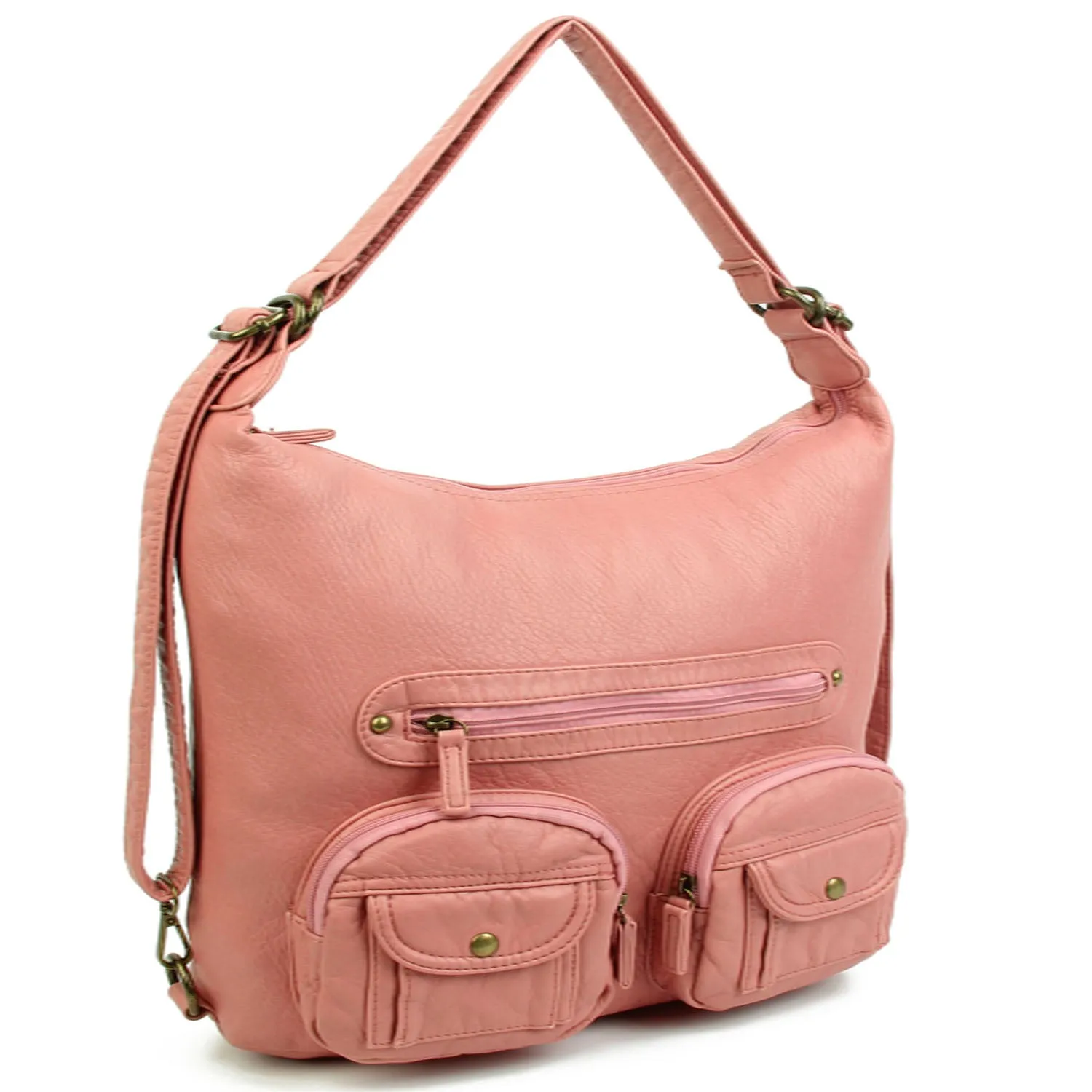 Convertible Crossbody Backpack - Rose Pink