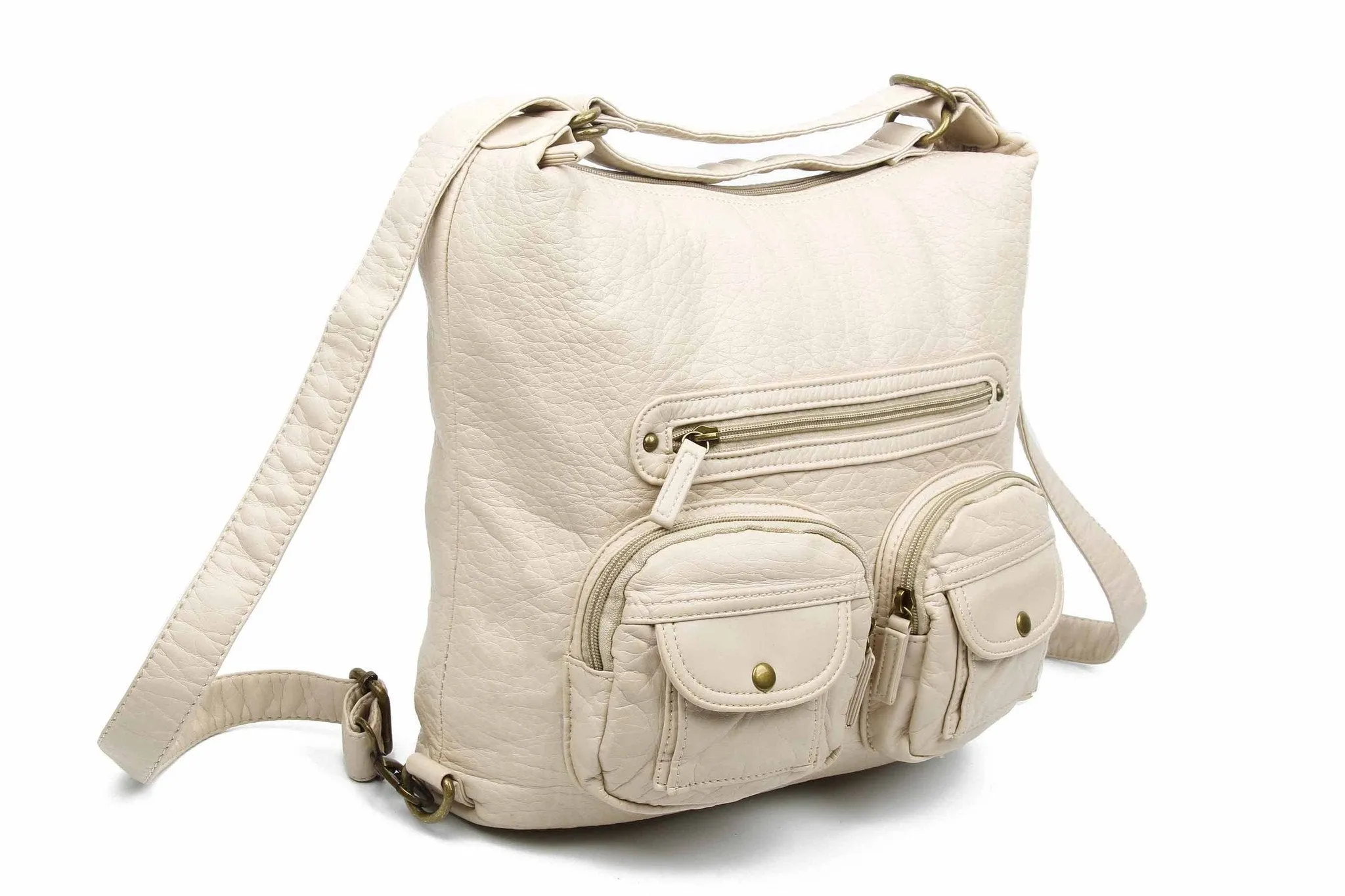 Convertible Crossbody Backpack - Taupe