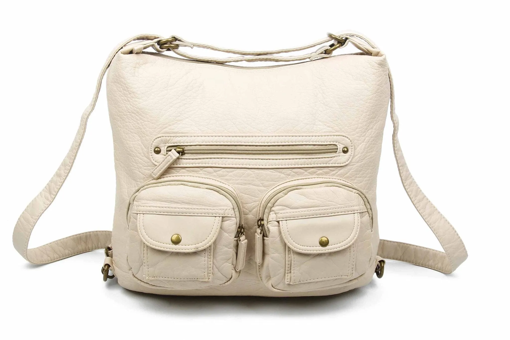 Convertible Crossbody Backpack - Taupe