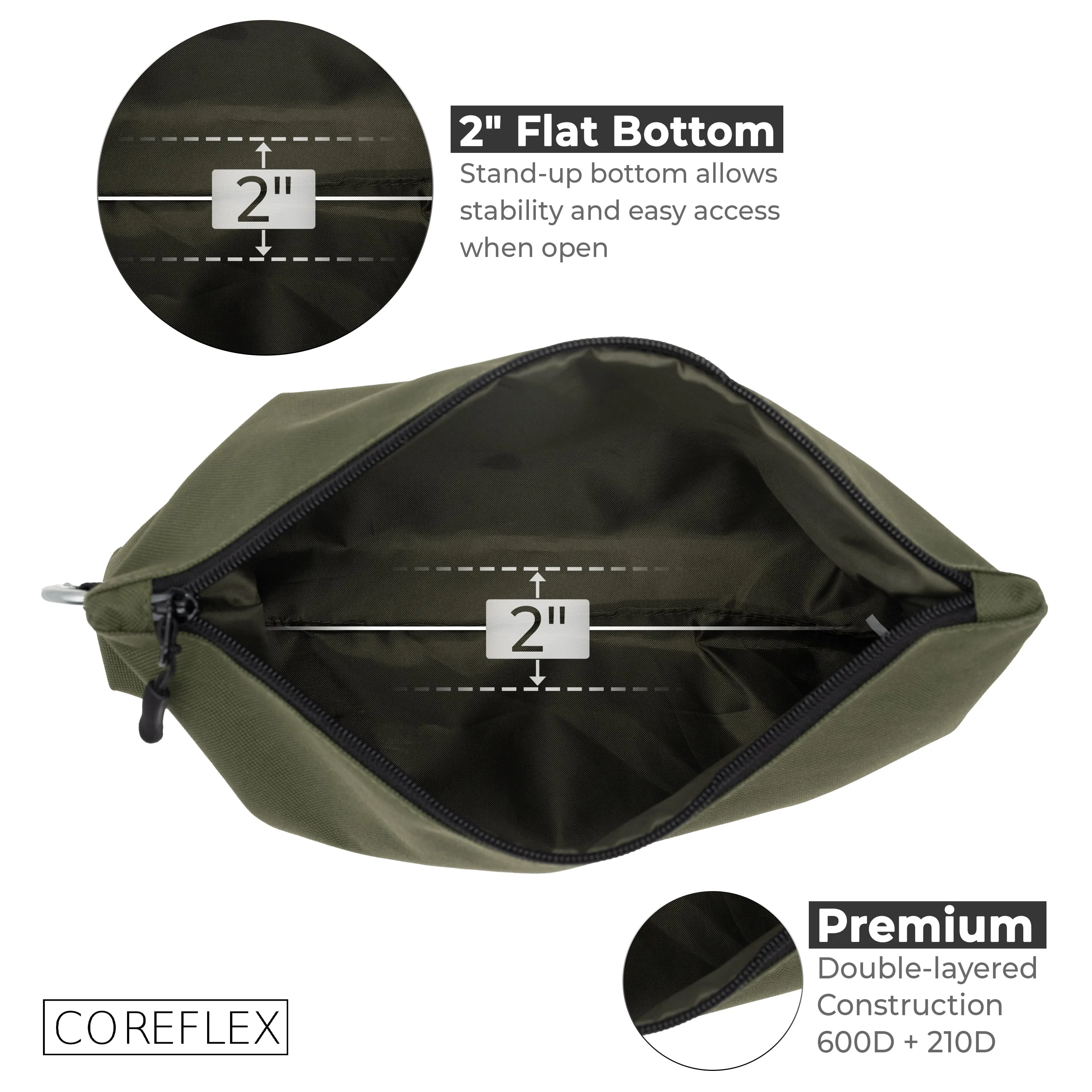 Coreflex 3pack premium Tool Pouch Zipper Bag, Multipurpose Storage pouch