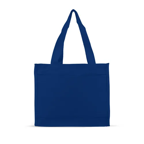 Cotton Canvas Gusset Shopping Tote w/ pocket
