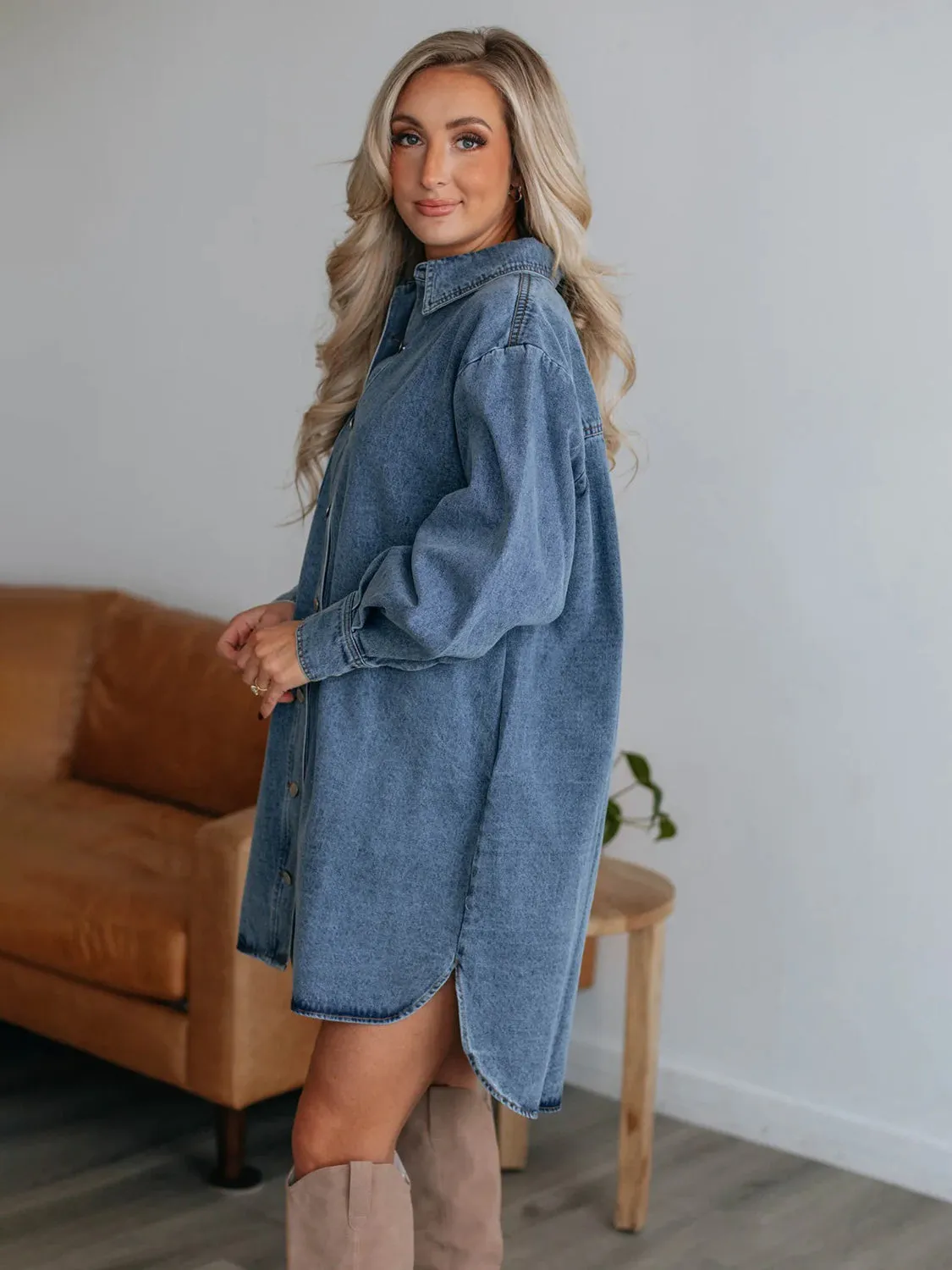 Cowgirl Denim Shirt Dress