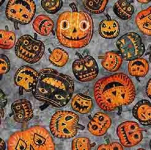Creepin' It Real by Quilting Treasures  PUMPKIN TOSS/GRAY