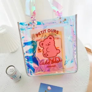 cute bear pattern transparent handbag yc23424