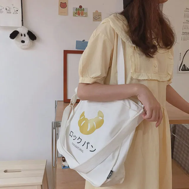 Cute Croissant Tote Shopping Bag