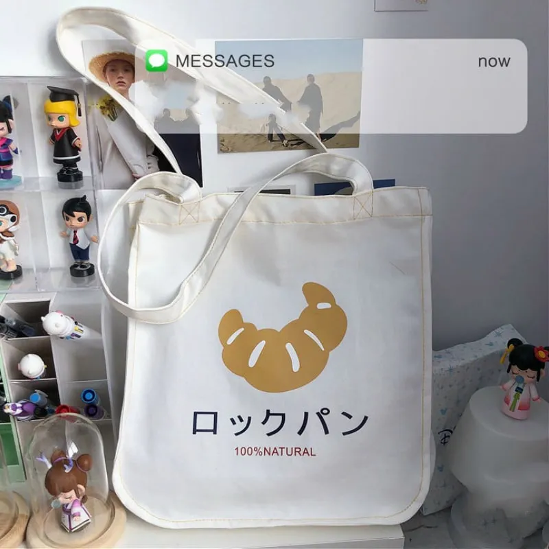 Cute Croissant Tote Shopping Bag