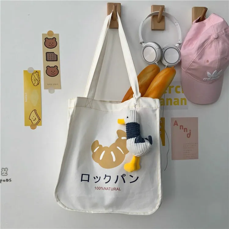 Cute Croissant Tote Shopping Bag