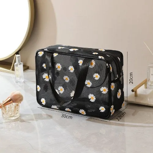 Daisy Large Capacity Portable Mesh Cosmetic Bags DP25C633