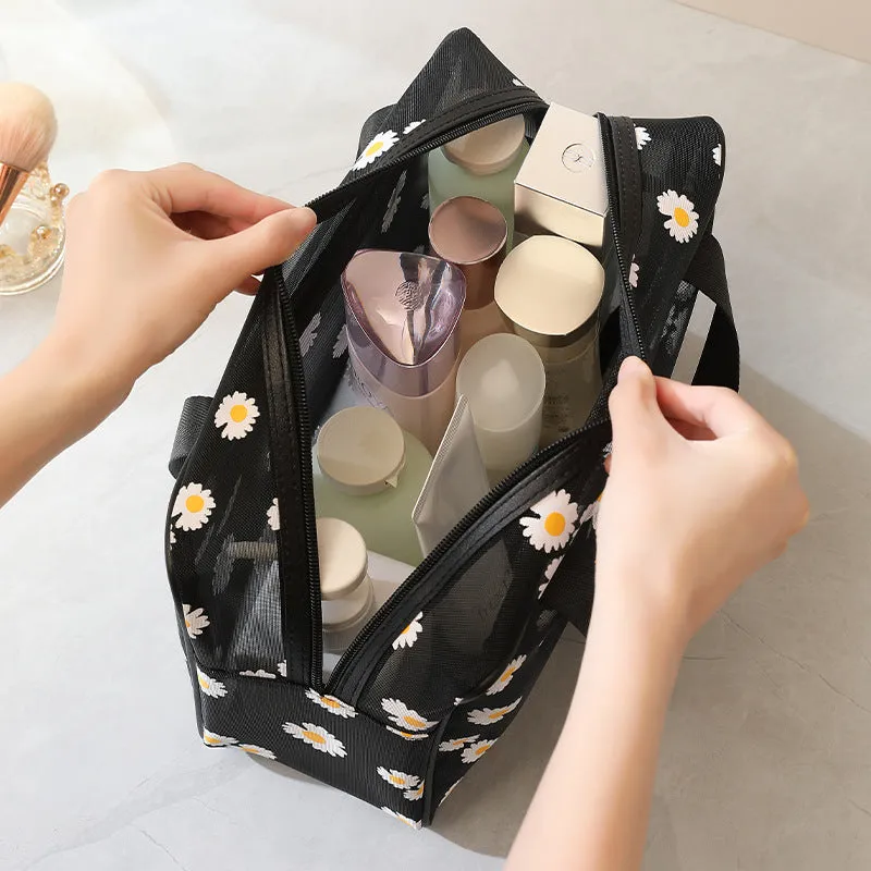 Daisy Large Capacity Portable Mesh Cosmetic Bags DP25C633