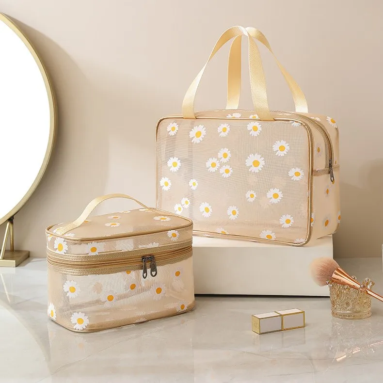 Daisy Large Capacity Portable Mesh Cosmetic Bags DP25C633