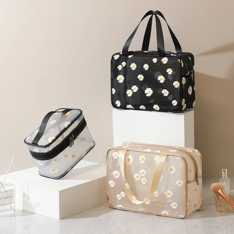 Daisy Large Capacity Portable Mesh Cosmetic Bags DP25C633
