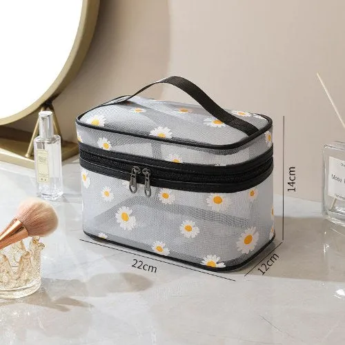 Daisy Large Capacity Portable Mesh Cosmetic Bags DP25C633