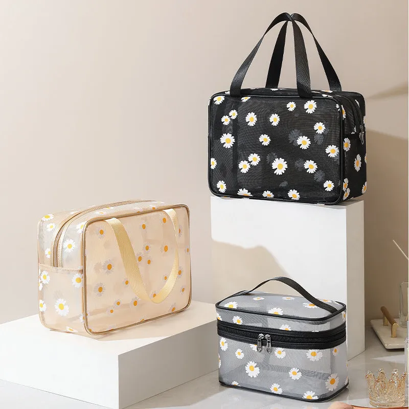 Daisy Large Capacity Portable Mesh Cosmetic Bags DP25C633