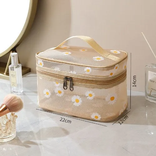 Daisy Large Capacity Portable Mesh Cosmetic Bags DP25C633