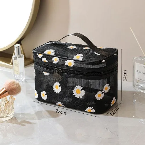 Daisy Large Capacity Portable Mesh Cosmetic Bags DP25C633