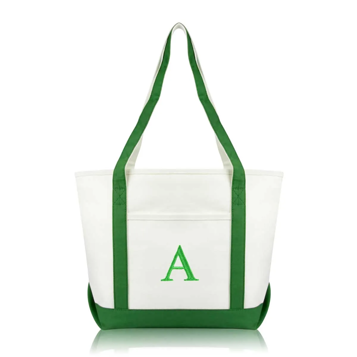 Dalix Medium Personalized Tote Bag Monogrammed Initial Letter - A