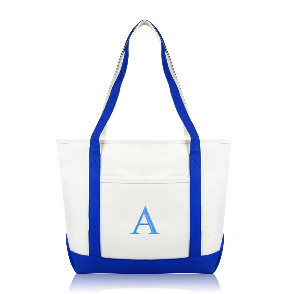 Dalix Medium Personalized Tote Bag Monogrammed Initial Letter - A