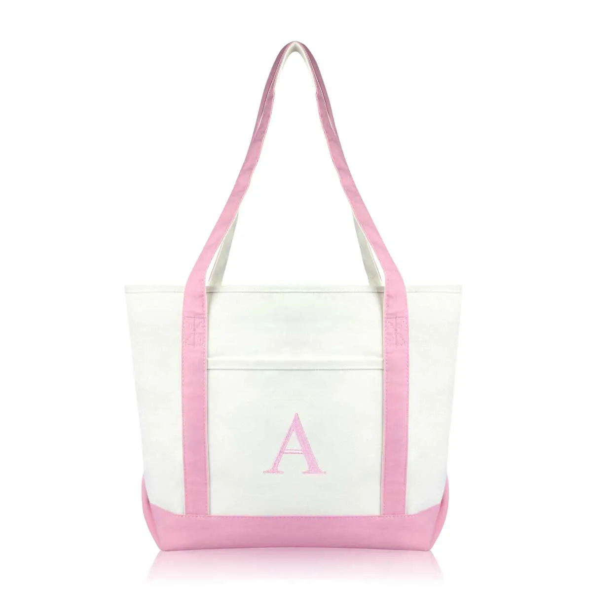 Dalix Medium Personalized Tote Bag Monogrammed Initial Letter - A