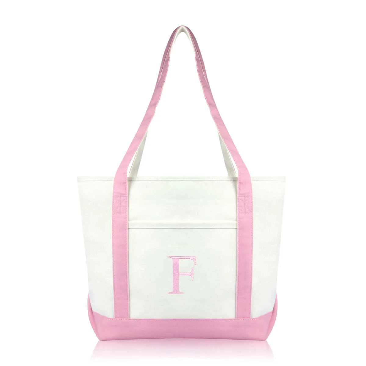 Dalix Medium Personalized Tote Bag Monogrammed Initial Letter - F