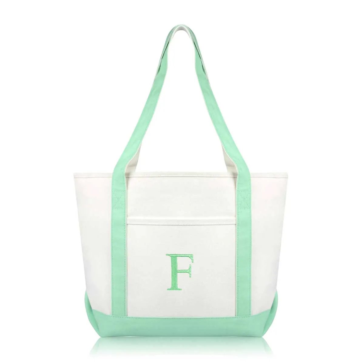 Dalix Medium Personalized Tote Bag Monogrammed Initial Letter - F