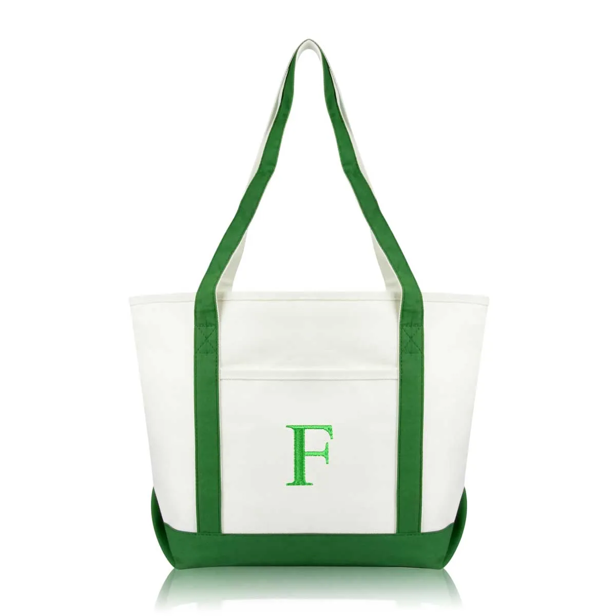 Dalix Medium Personalized Tote Bag Monogrammed Initial Letter - F